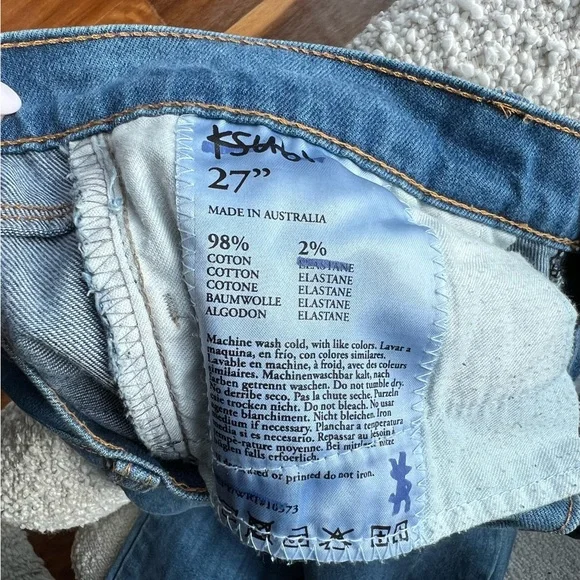 KSUBI 'SKINNY PINS' IN MIKEY BLUE STRETCH JEANS - SIZE 27 - Picture 3 of 6